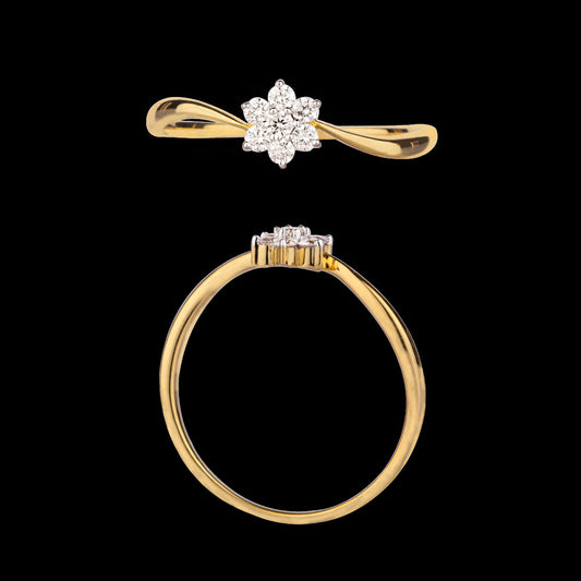 18K Yellow Gold Diamond Ring - 0.129ct VVS-VS-GH