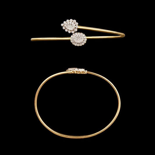 14K Yellow Gold Diamond Kada - 0.62ct SI-IJ