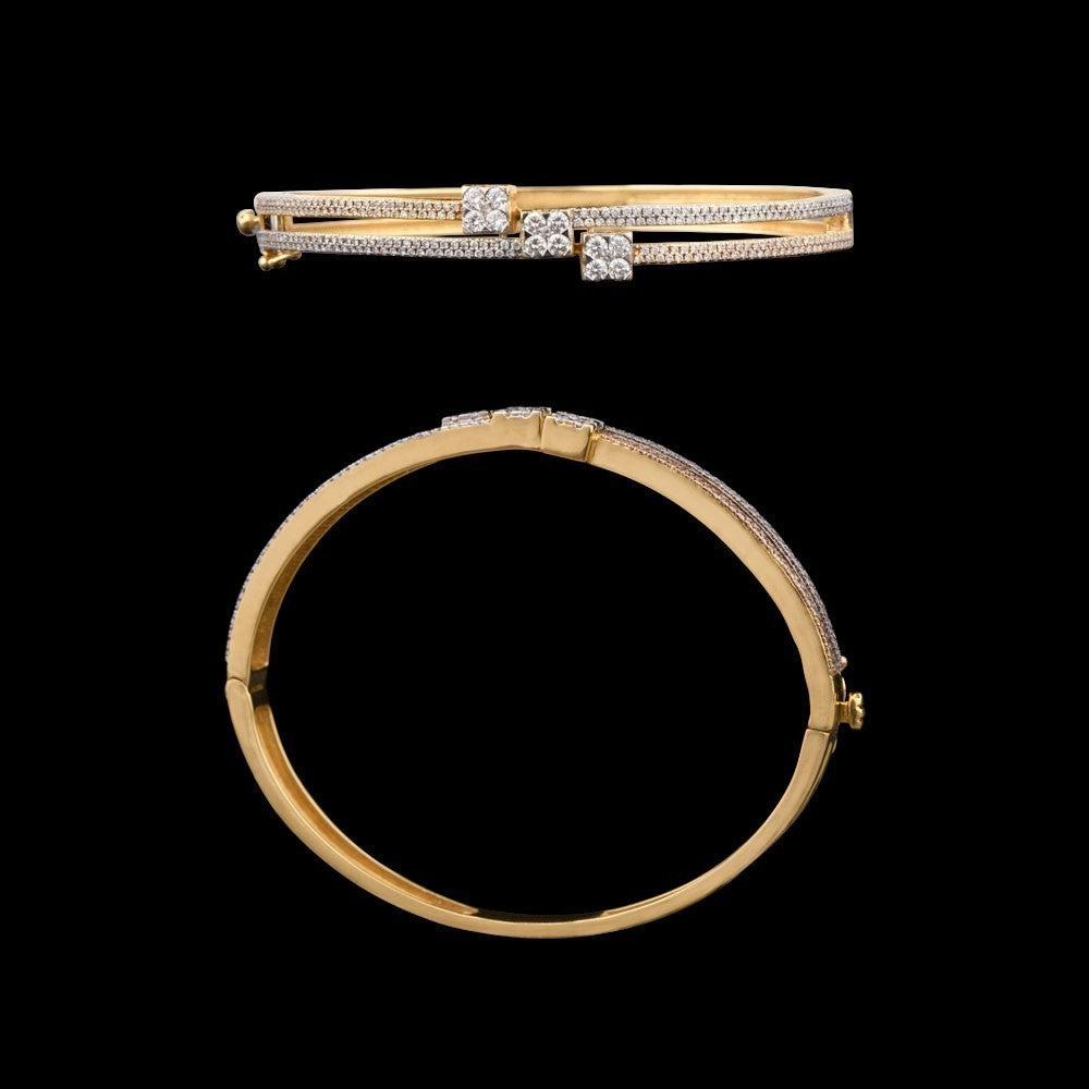 18K Yellow Gold Diamond Kada - 1.06ct VS-GH