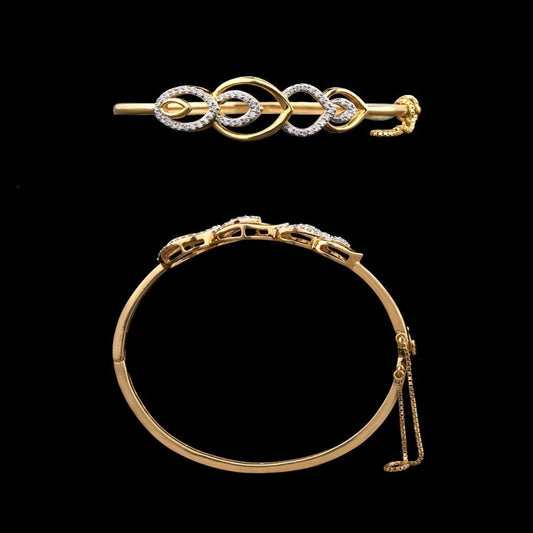 18K Yellow Gold Diamond Kada - 0.4ct VS-GH