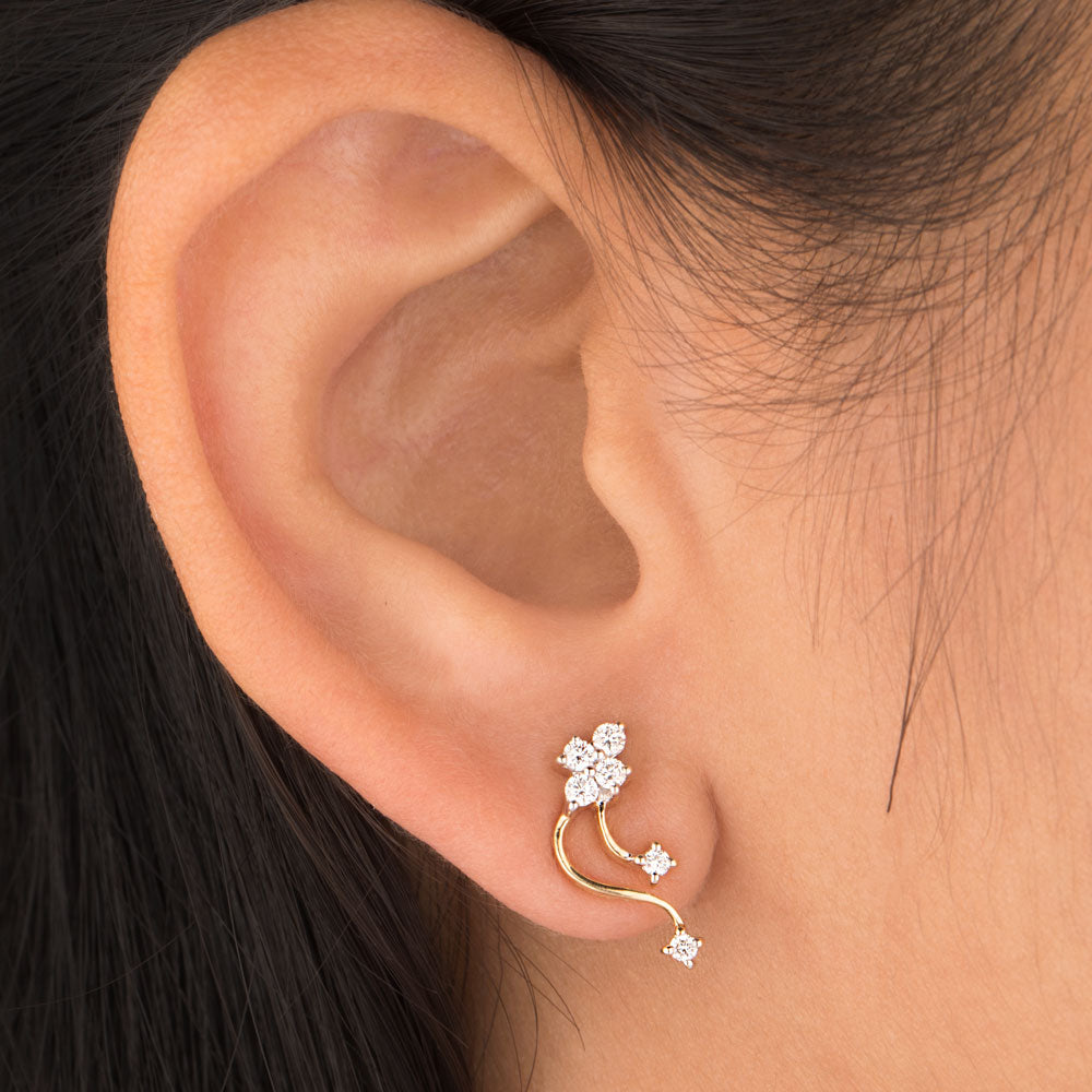 14K Yellow Gold Diamond Earrings - 0.26ct VS-GH