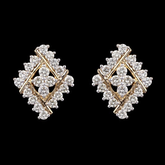 14K Yellow Gold Diamond Earrings - 1.1ct VS-IJ