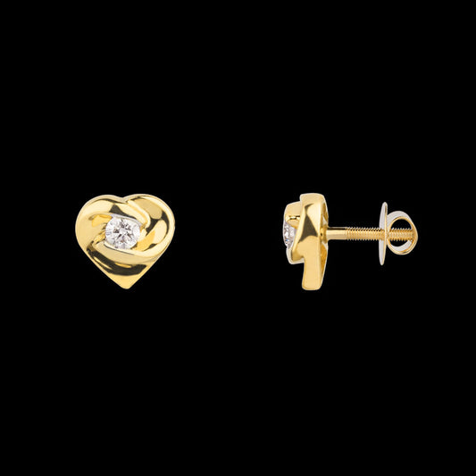 14K Yellow Gold Diamond Earrings - 0.09ct SI-IJ