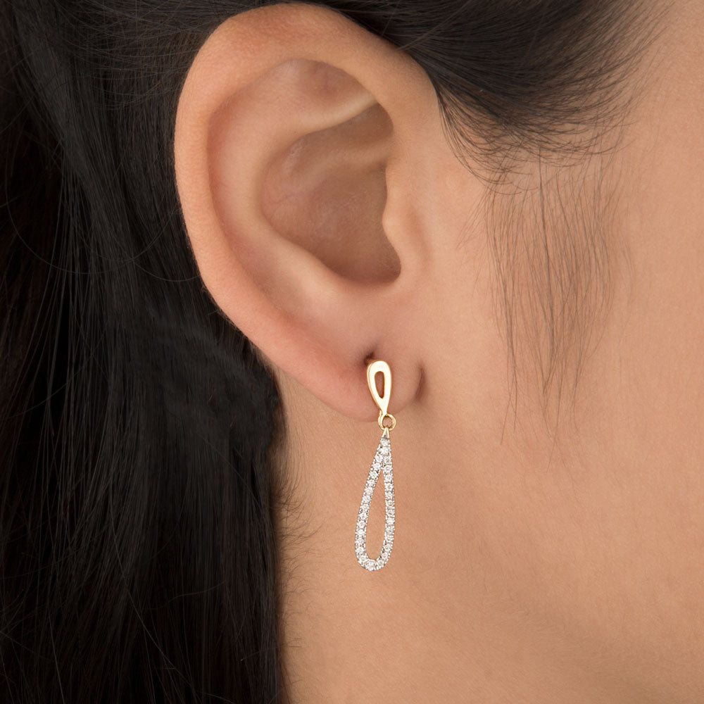 14K Yellow Gold Diamond Earrings - 0.21ct SI-IJ