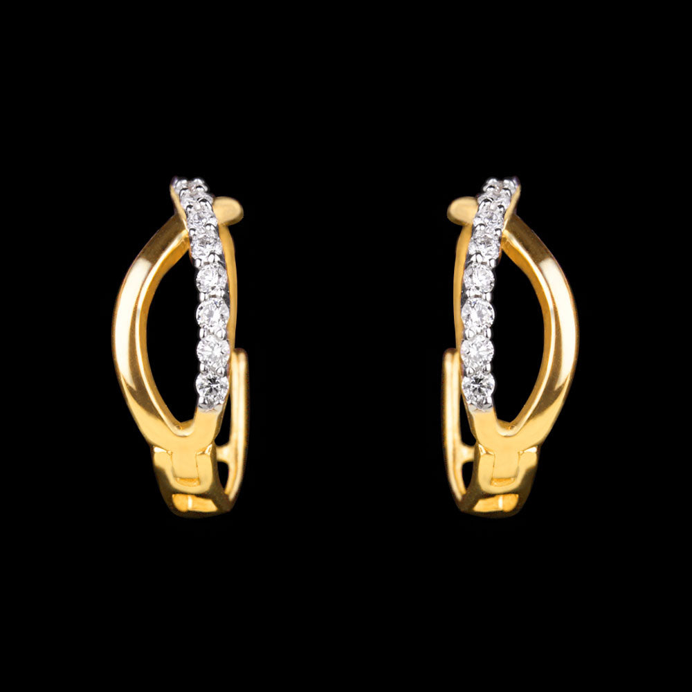 14K Yellow Gold Diamond Earrings - 0.17ct SI-IJ