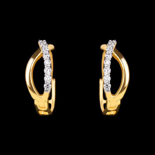 14K Yellow Gold Diamond Earrings - 0.17ct SI-IJ