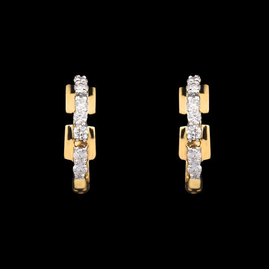 14K Yellow Gold Diamond Earrings - 0.18ct SI-IJ