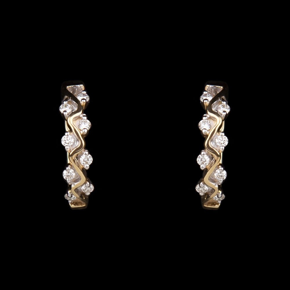 14K Yellow Gold Diamond Earrings - 0.15ct SI-IJ