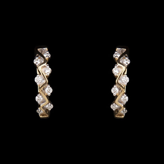 14K Yellow Gold Diamond Earrings - 0.15ct SI-IJ