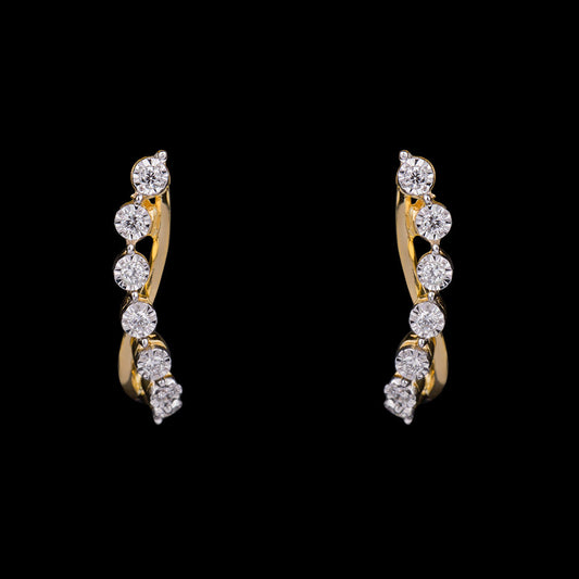 14K Yellow Gold Diamond Earrings - 0.13ct VS-GH