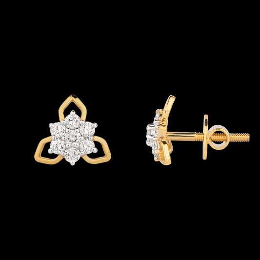 18K Yellow Gold Diamond Earrings - 0.41ct VVS-VS-GH