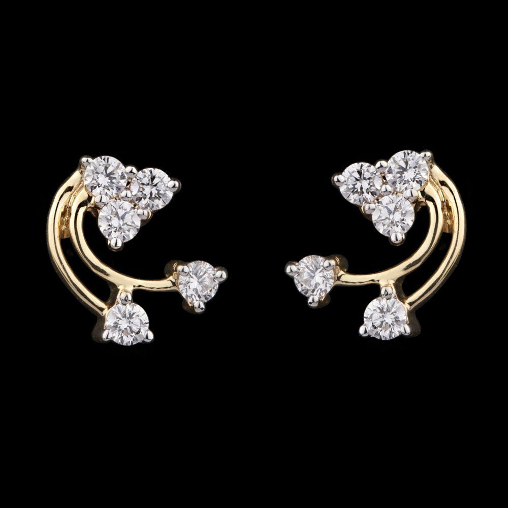 18K Yellow Gold Diamond Earrings - 0.23ct VVS-VS-GH