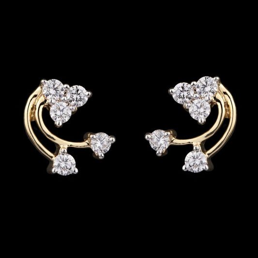 18K Yellow Gold Diamond Earrings - 0.23ct VVS-VS-GH