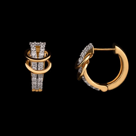 14K Yellow Gold Diamond Earrings - 0.38ct VVS-VS-GH