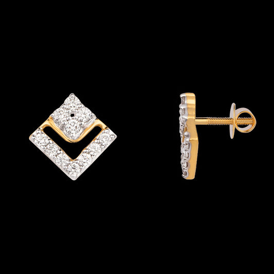 14K Yellow Gold Diamond Earrings - 0.46ct VS-GH