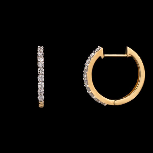 14K Yellow Gold Diamond Earrings - 0.42ct VVS-VS-HI