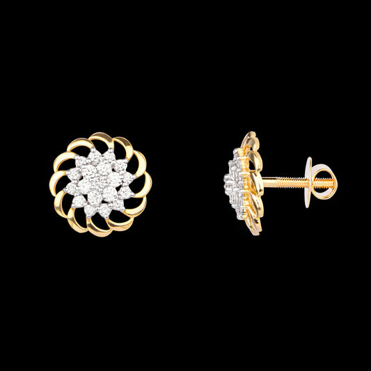 14K Yellow Gold Diamond Earrings - 0.51ct VS-SI-HI