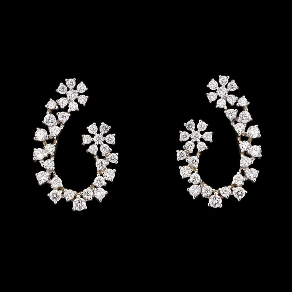 18K Yellow Gold Diamond Earrings - 0.8ct VVS-VS-GH
