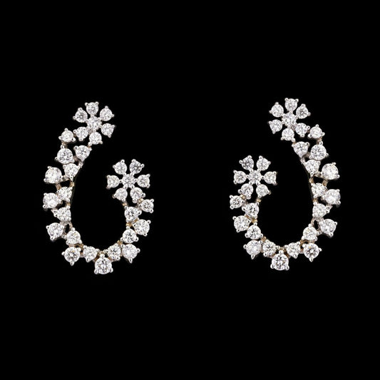 18K Yellow Gold Diamond Earrings - 0.8ct VVS-VS-GH
