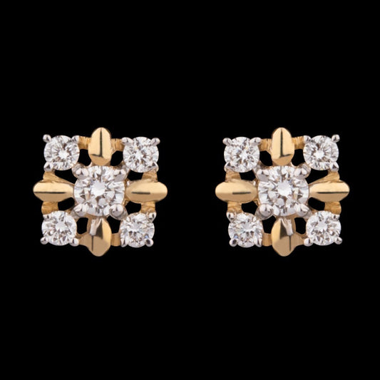 14K Yellow Gold Diamond Earrings - 0.14ct VVS-VS-GH