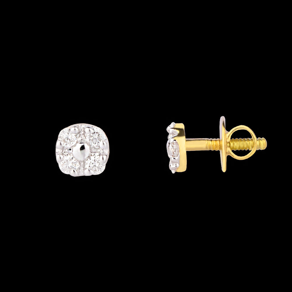 14K Yellow Gold Diamond Earrings - 0.08ct VVS-VS-GH