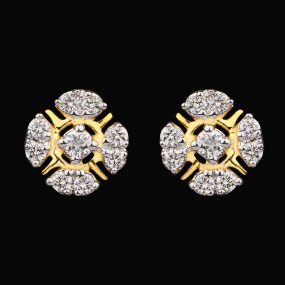 14K Yellow Gold Diamond Earrings - 0.18ct VVS-VS-GH
