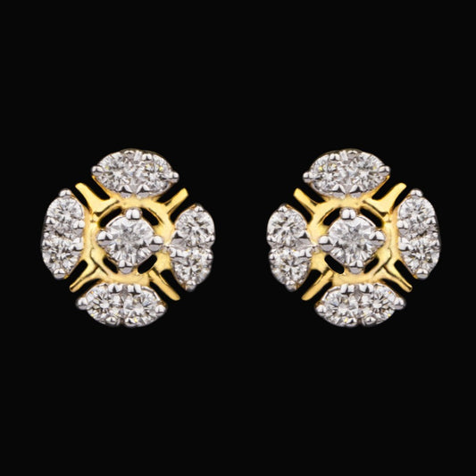 14K Yellow Gold Diamond Earrings - 0.18ct VVS-VS-GH