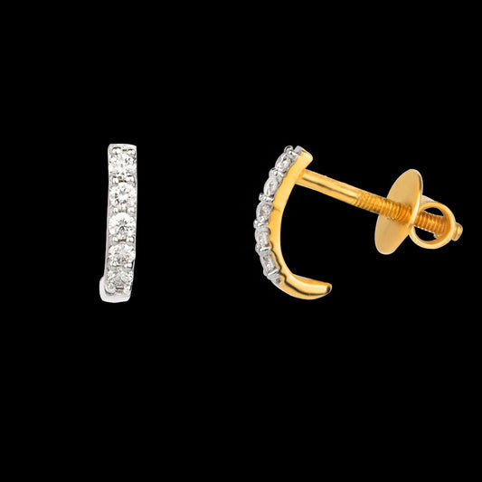 14K Yellow Gold Diamond Earrings - 0.13ct VVS-VS-HI