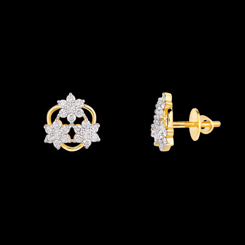18K Yellow Gold Diamond Earrings - 0.677ct VVS-VS-GH