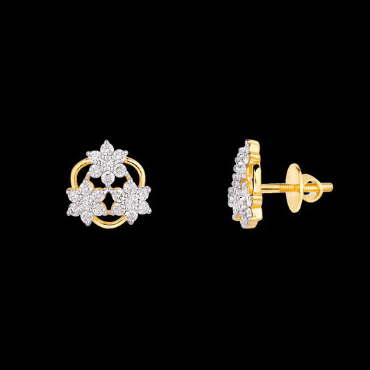 18K Yellow Gold Diamond Earrings - 0.677ct VVS-VS-GH