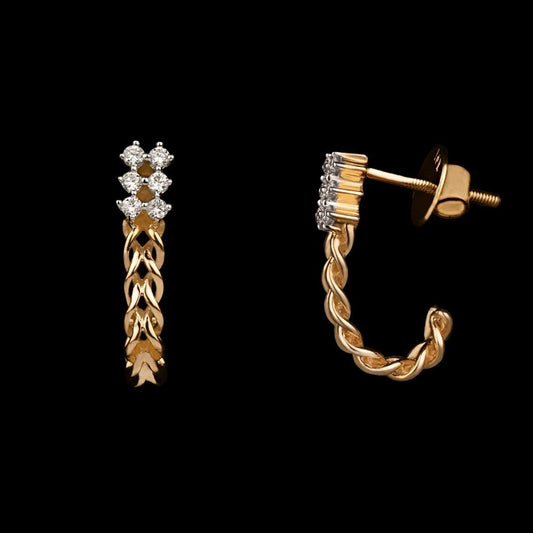 14K Yellow Gold Diamond Earrings - 0.17ct VVS-VS-GH
