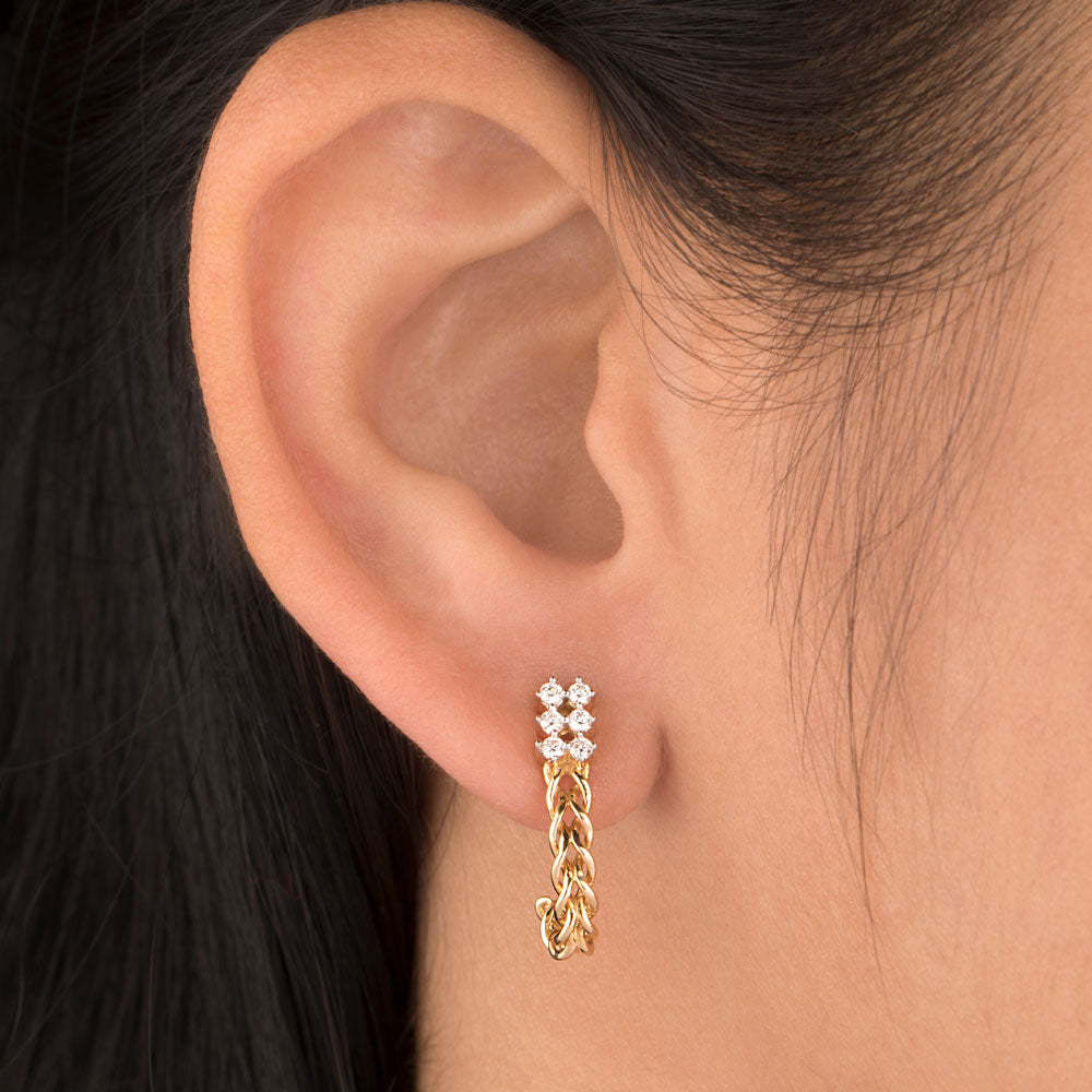 14K Yellow Gold Diamond Earrings - 0.17ct VVS-VS-GH