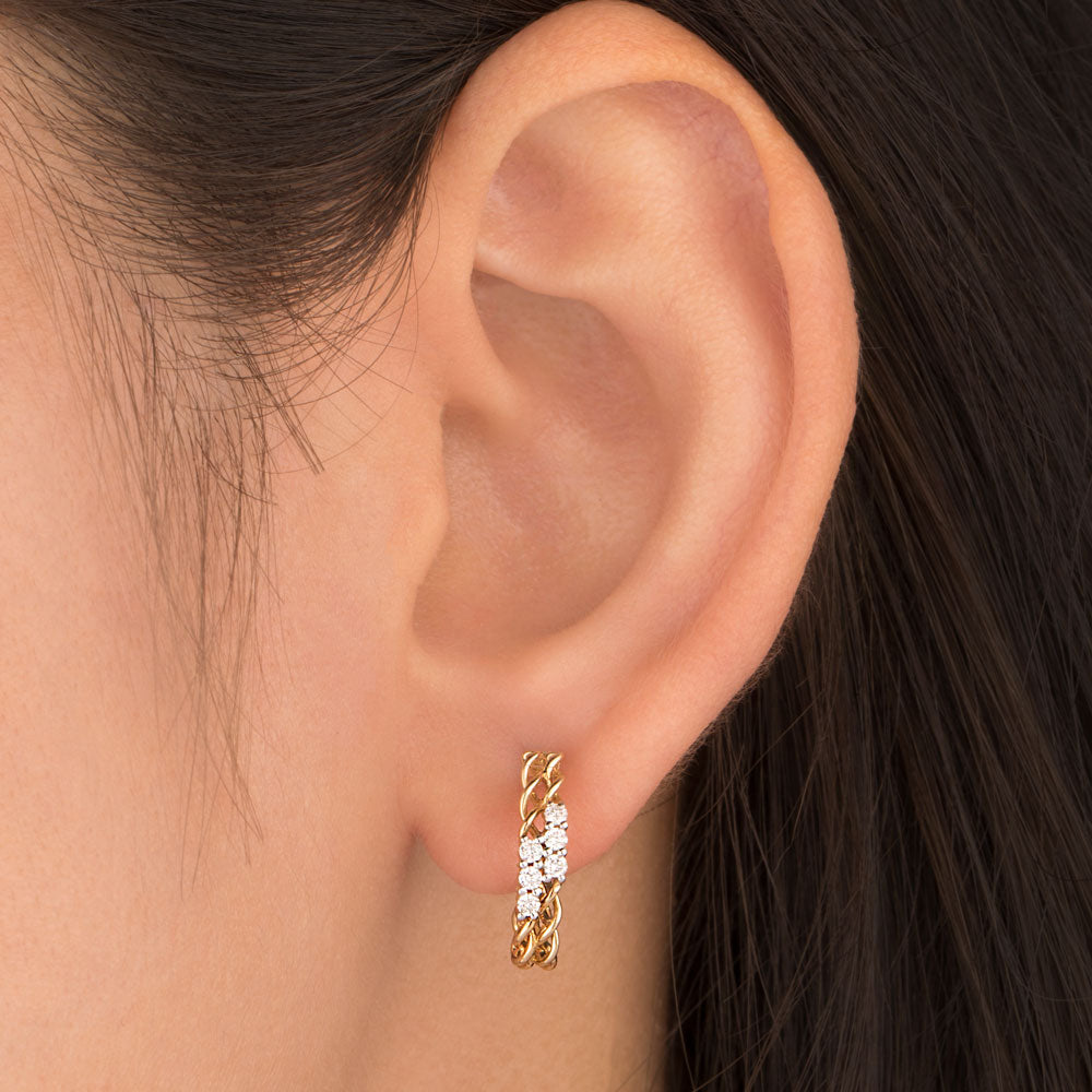 14K Yellow Gold Diamond Earrings - 0.19ct VVS-VS-GH