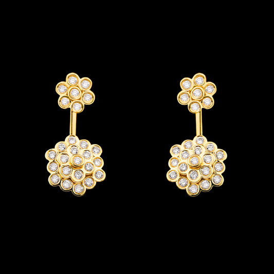14K Yellow Gold Diamond Earrings - 0.73ct VVS-VS-IJ