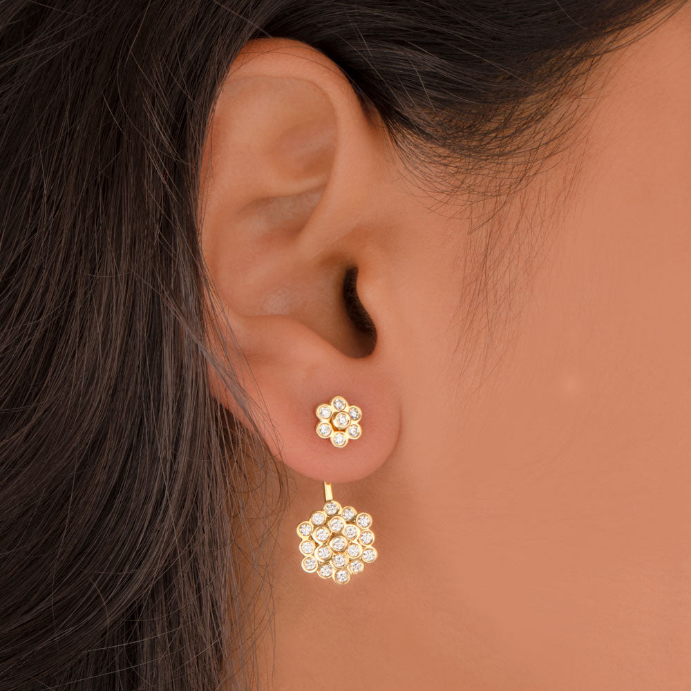 14K Yellow Gold Diamond Earrings - 0.73ct VVS-VS-IJ