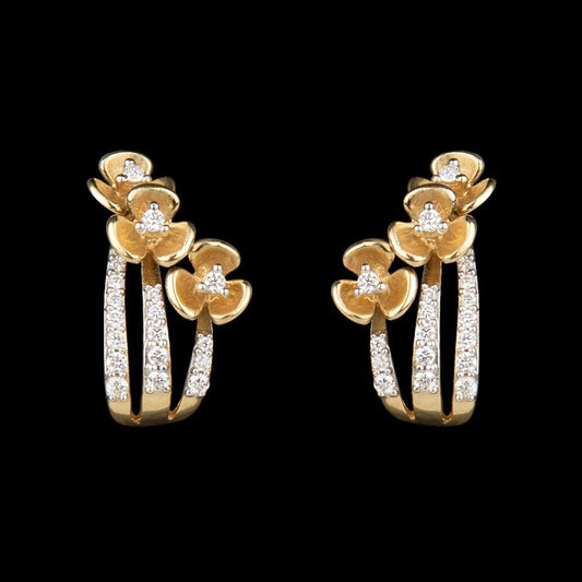 14K Yellow Gold Diamond Earrings - 0.42ct VS-SI-GH