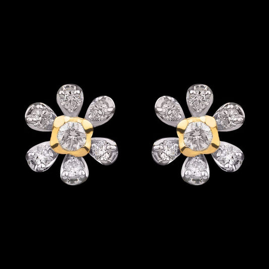 14K Yellow Gold Diamond Earrings - 0.25ct VVS-EF