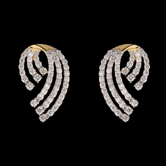 14K Yellow Gold Diamond Earrings - 1.58ct VVS-VS-FG