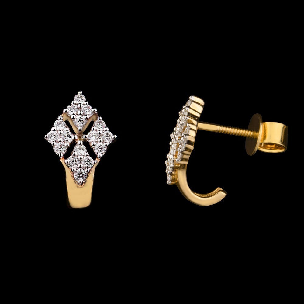 14K Yellow Gold Diamond Earrings - 0.55ct VVS-VS-GH