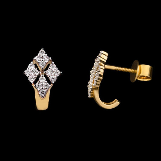 14K Yellow Gold Diamond Earrings - 0.55ct VVS-VS-GH