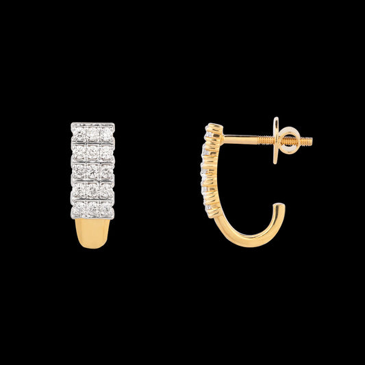 18K Yellow Gold Diamond Earrings - 0.462ct VVS-VS-GH