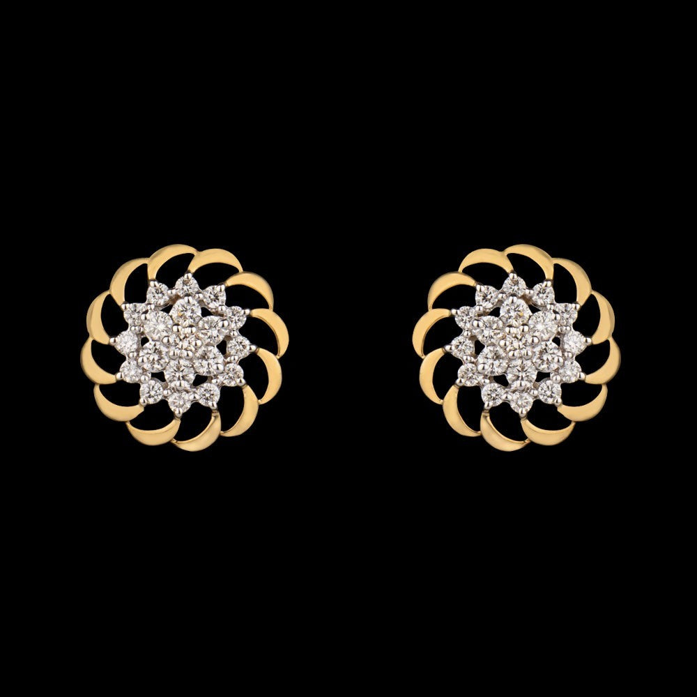 14K Yellow Gold Diamond Earrings - 0.56ct VVS-VS-GH