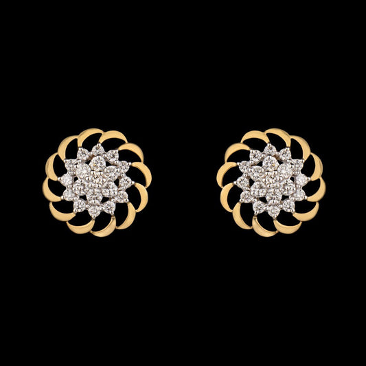14K Yellow Gold Diamond Earrings - 0.56ct VVS-VS-GH