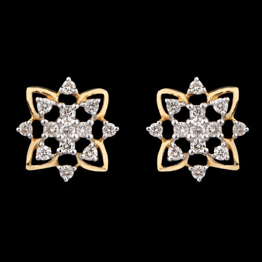14K Yellow Gold Diamond Earrings - 0.25ct VVS-VS-GH