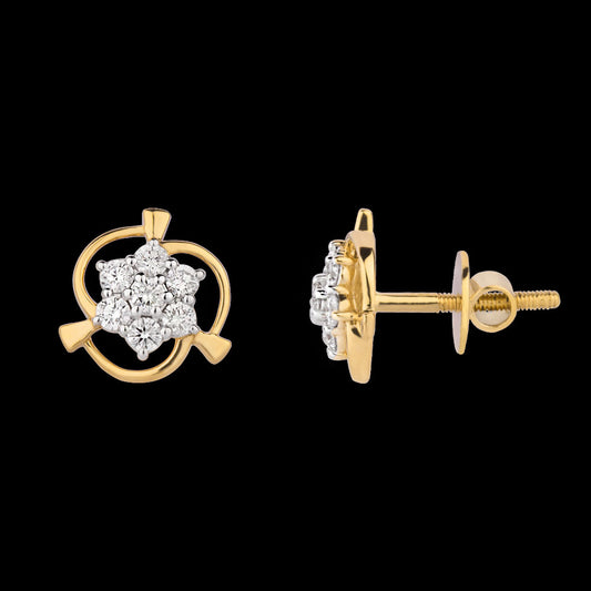 18K Yellow Gold Diamond Earrings - 0.46ct VS-GH