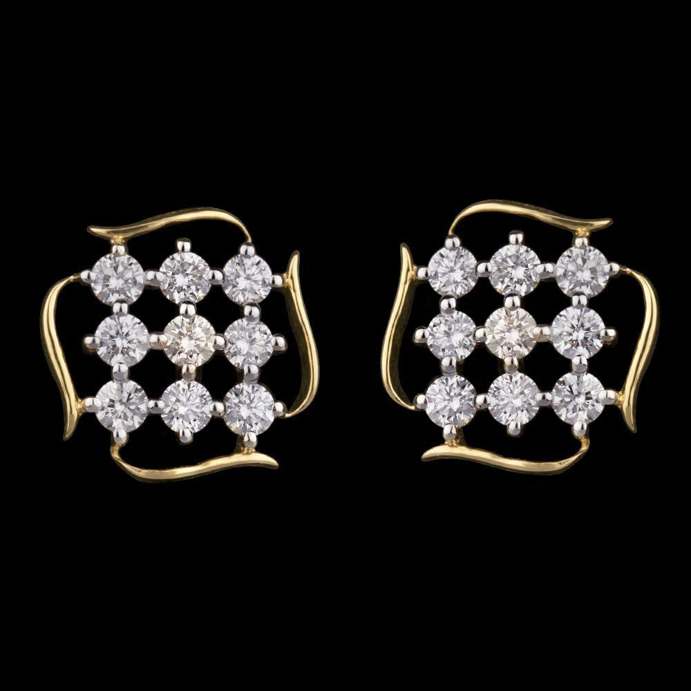 18K Yellow Gold Diamond Earrings - 0.6ct VS-GH