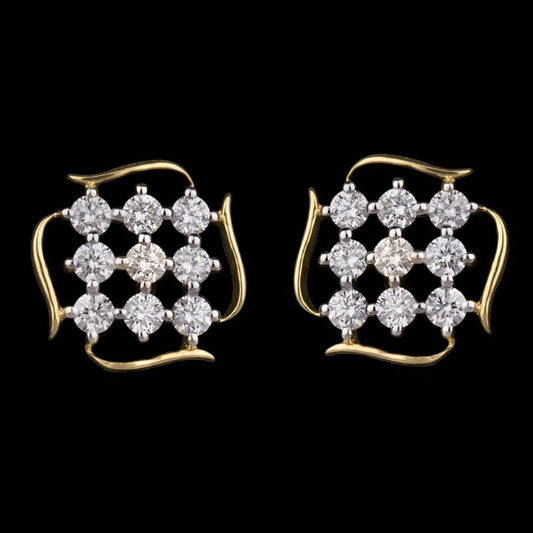 18K Yellow Gold Diamond Earrings - 0.6ct VS-GH