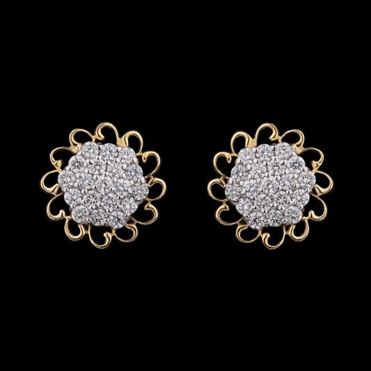 14K Yellow Gold Diamond Earrings - 0.5ct VVS-VS-GH