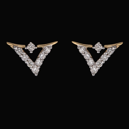 14K Yellow Gold Diamond Earrings - 0.18ct VS-HI