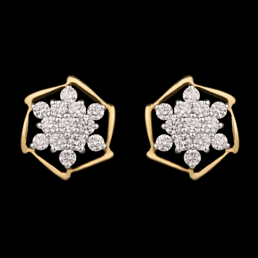 18K Yellow Gold Diamond Earrings - 0.76ct VVS-VS-GH